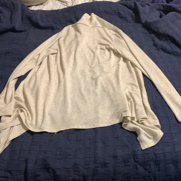 Bobeau Womens Cardigan Gray Heathered Single Button Wrap Long Sleeve Sz S - Picture 4 of 4